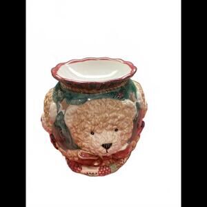 🎩🤶🏻 A Very Beary Christmas Ceramic Double Candle Holder Brother Sister Studio